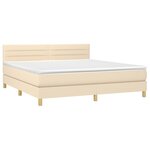 vidaXL Sommier à lattes de lit avec matelas Crème 180x200 cm Tissu