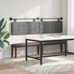 vidaXL Tête de lit suspendue Avec lumière LED Gris foncé Tissu