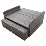 vidaXL Salon de jardin 2 Pièces avec coussins Résine tressée Gris