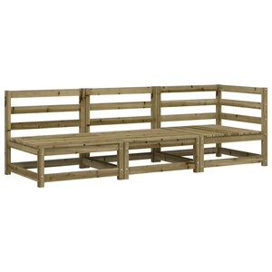 vidaXL Canapé de jardin 3 places bois de pin imprégné