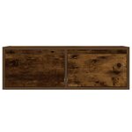 vidaXL Meuble TV avec lumières LED chêne fumé 75x35 5x25 cm