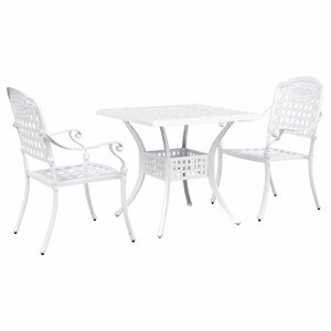 vidaXL Ensemble de tables de jardin 3 Pièces Blanc 80 x 80 x 75 cm
