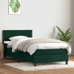 vidaXL Sommier à lattes de lit et matelas vert foncé 90x210 cm velours
