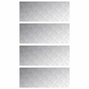 vidaXL Nez de marche Rectangulaire 4 Pièces Argenté 100 x 40 cm Aluminium