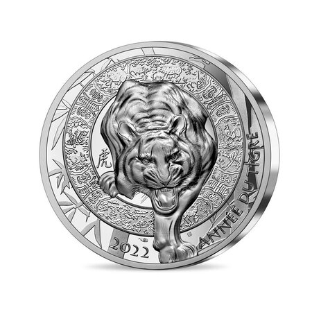 Monnaie de 10 Euro Argent BE 2022 - Année du Tigre