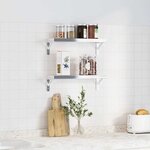 vidaXL Supports d'étagères 4Pièces 15x2 5x11 5cm argenté acier inoxydable