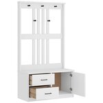 vidaXL Portemanteau SANDNES blanc 87x40x159 5 cm bois massif pin