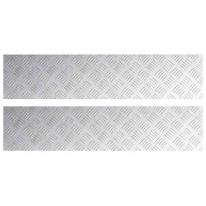 vidaXL Plaques à damier 2 Pièces Argent 90 x 20 cm Aluminium