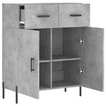 vidaXL Buffet gris béton 69 5x34x90 cm bois d'ingénierie