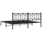 vidaXL Cadre de lit métal avec tête de lit noir 200x200 cm