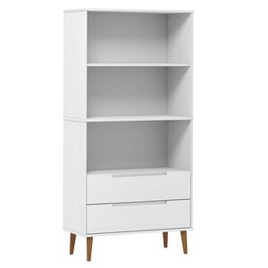 vidaXL Bibliothèque MOLDE Blanc 85x35x170 5 cm Bois massif de pin