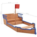 Vidaxl bac à sable bateau pirate bois de sapin 190x94 5x101 cm
