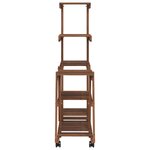 vidaXL Support à fleurs avec roues 95x25x101 cm bois massif de sapin