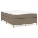 vidaXL Sommier à lattes de lit avec matelas taupe 120x190 cm tissu