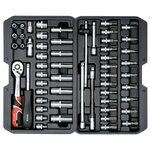 YATO Kit d'outils YT-14501 de 56 pièces Métal Noir