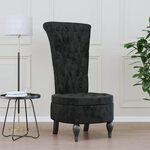 vidaXL Fauteuil à pantoufle Noir 56 5 x 70 x 110 cm Velours