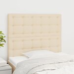 vidaXL Têtes de lit 2 Pièces Crème 80x5x78/88 cm Tissu