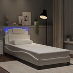 vidaXL Cadre de lit avec LED sans matelas blanc 90x190 cm