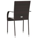 vidaXL Chaises empilables d'extérieur lot de 2 Résine tressée Marron