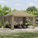 vidaXL Pavillon 4 × 3 m Beige Polyester et Acier 190 gsm
