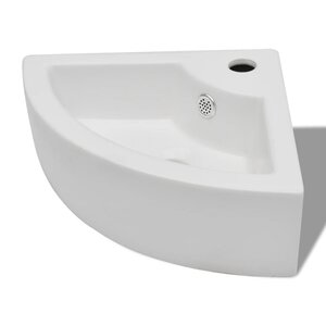vidaXL Lavabo avec trou de trop-plein 45x32x12 5 cm Blanc