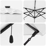 vidaXL Parasol Déporté Roma avec LEDs Sable 286x285x270 cm Aluminium