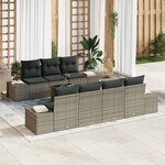 vidaXL Ensemble de canapé de jardin 8 Pièces Gris 55 x 55 x 37 cm