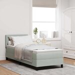 vidaXL Lit à ressort LED avec matelas Gris clair 80 x 200 cm Velours