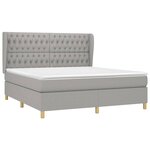 vidaXL Sommier à lattes de lit avec matelas Gris clair 180x200cm Tissu