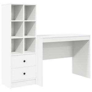 vidaXL Bureau avec tiroir 2 Pièces Blanc