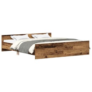 vidaXL Cadre de lit sans matelas vieux bois 180x200 cm bois ingénierie