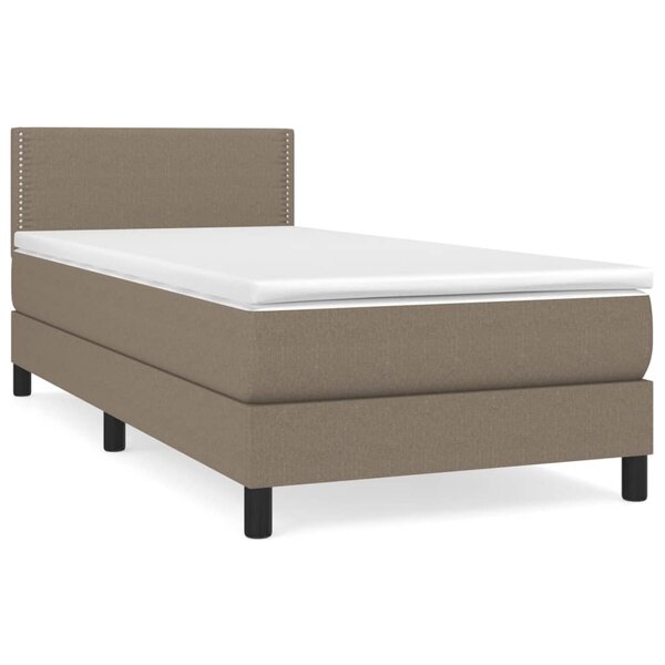 vidaXL Sommier à lattes de lit avec matelas Taupe 80x200 cm Tissu
