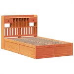 vidaXL Cadre de lit sans matelas cire marron 120x190cm bois pin massif