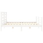 vidaXL Cadre de lit sans matelas blanc 200x200 cm bois massif