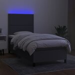 vidaXL Sommier à lattes de lit et matelas et LED Gris foncé 100x200 cm