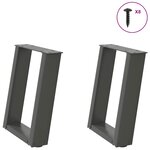 vidaXL Pieds de table basse en U 2 pièces Anthracite 28 x (42-43) cm Acier