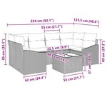 vidaXL Ensemble de Sofa de Jardin 7 Pièces avec Coussins Rattan Noir