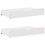 vidaXL Lit de jour et tiroirs sans matelas blanc 90x200 cm bois massif