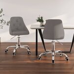 vidaXL Chaises pivotantes à manger lot de 2 Gris foncé Tissu