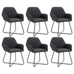 vidaXL Chaises à manger lot de 6 noir tissu