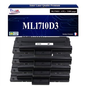 T3AZUR - 4x Toners  compatibles avec Samsung ML-1710D3 pour Samsung SCX-4016 SCX-4100 SCX-4116 SCX-4216 SCX-4216F SF-560 SF-565 SF-565P SF-750 SF-754P SF-755P
