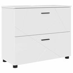 vidaXL Ensemble de mobilier de salle de bain 4 Pièces Blanc brillant