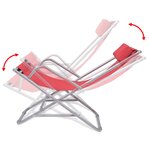 vidaXL Chaises inclinables de terrasse lot de 2 Acier Rouge
