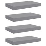 vidaXL Étagères murales flottantes 4 Pièces Gris 40x23x3 8 cm MDF