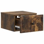 vidaXL Cabinet de chevet mural Chêne fumé 33 x 34 5 x 20 cm