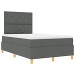 vidaXL Lit à ressorts avec matelas Gris foncé 120 x 190 cm tissu