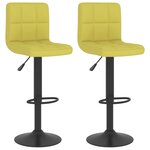 vidaXL Tabourets de bar lot de 2 vert tissu