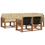 vidaXL Ensemble de canapés d'extérieur 7 pc Naturel et Beige
