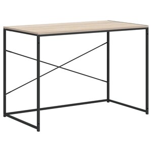vidaXL Bureau d'ordinateur Noir et chêne 110x60x70cm Bois d'ingénierie