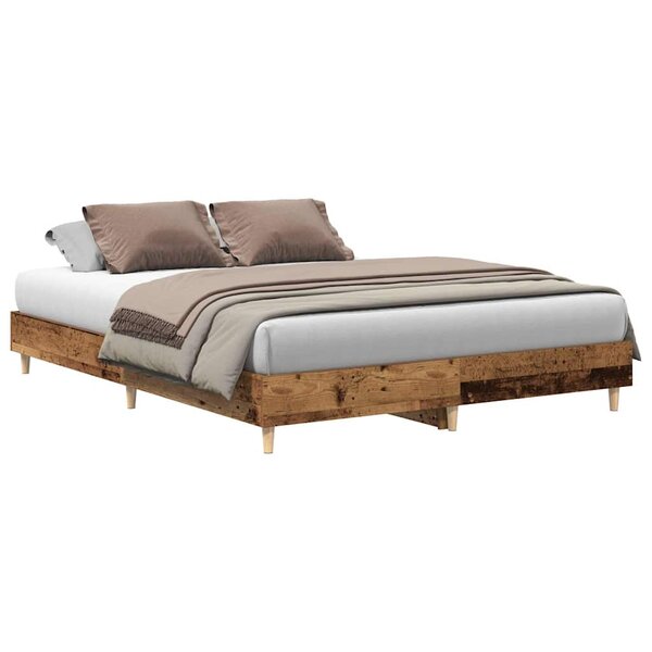 vidaXL Cadre de lit sans matelas vieux bois 150x200 cm bois ingénierie